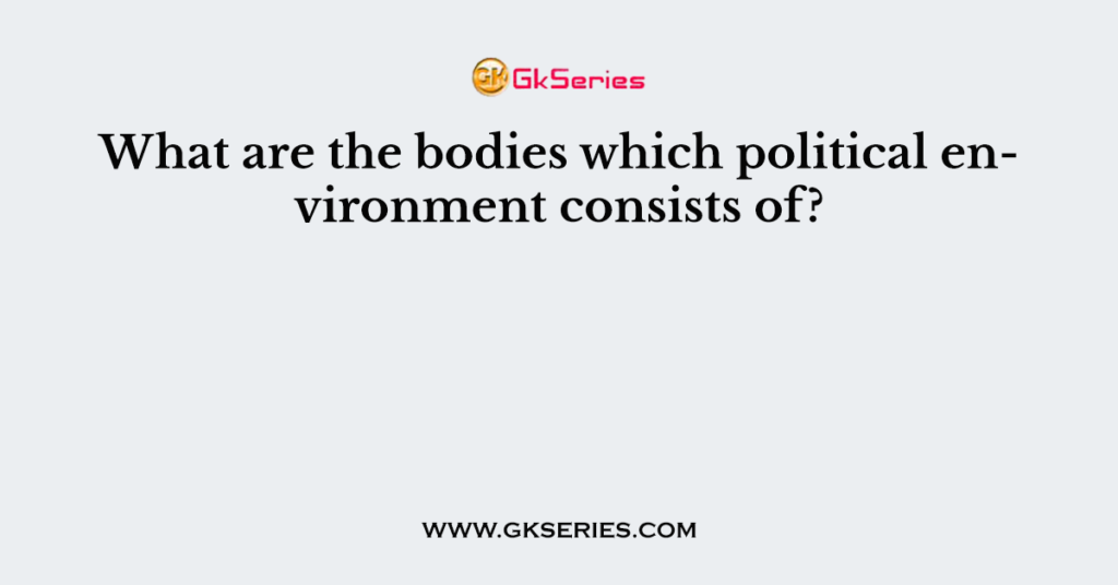 What are the bodies which political environment consists of?