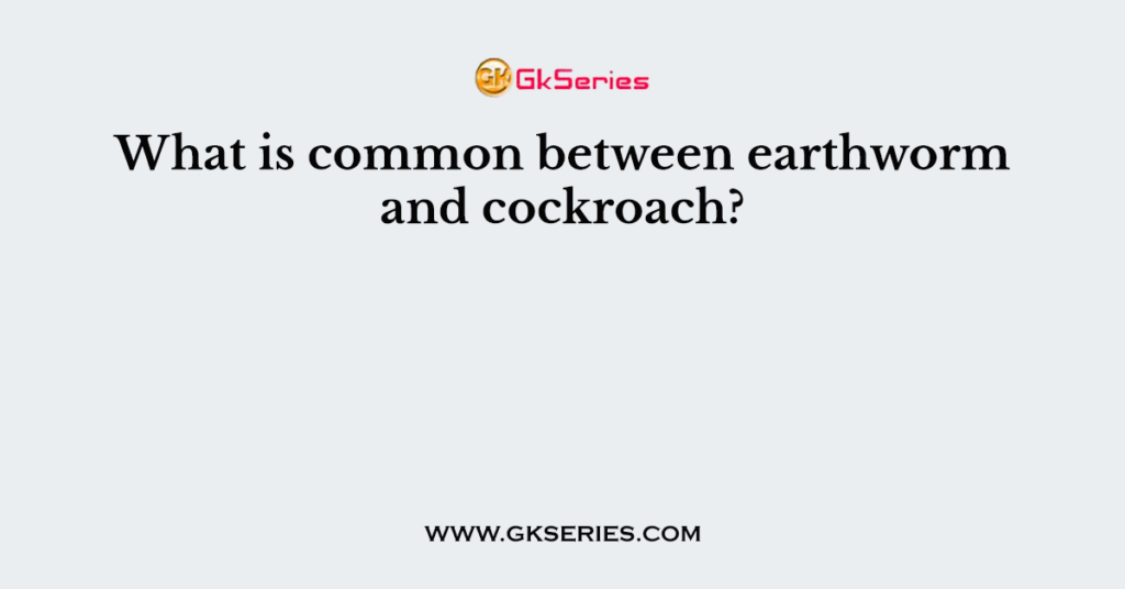 What is common between earthworm and cockroach?