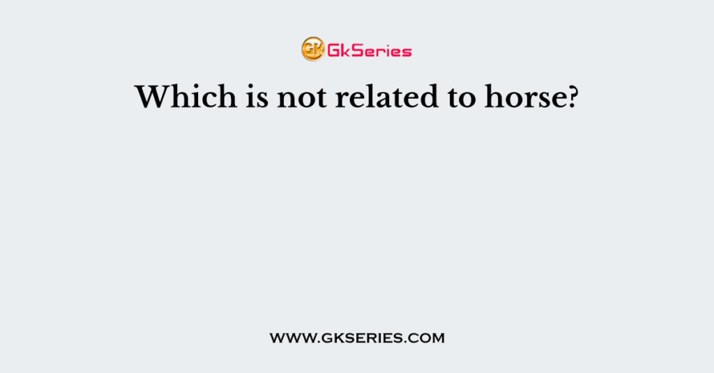 Which is not related to horse?