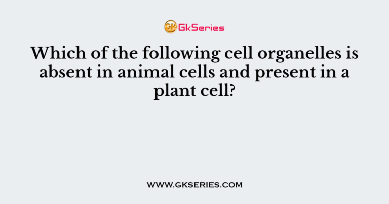 What Organelles Are Present In A Plant Cell