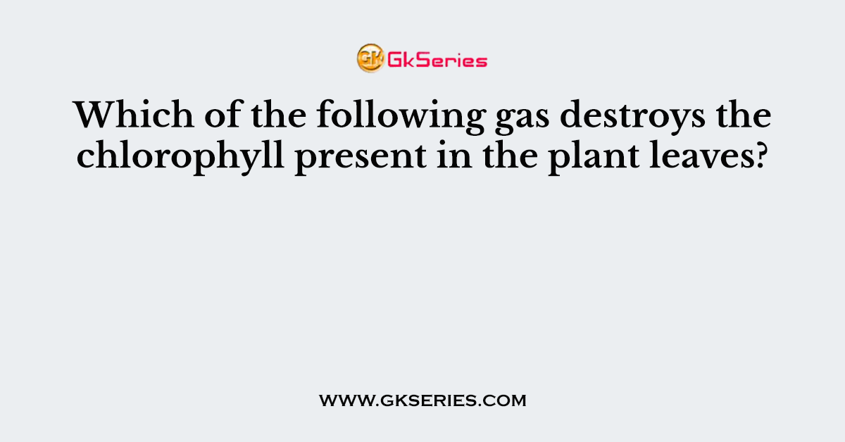 Which of the following gas destroys the chlorophyll present in the plant leaves?