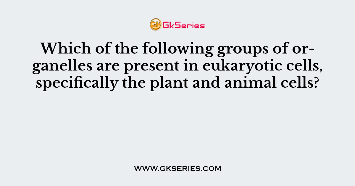 Which of the following groups of organelles are present in eukaryotic cells, specifically the plant and animal cells?