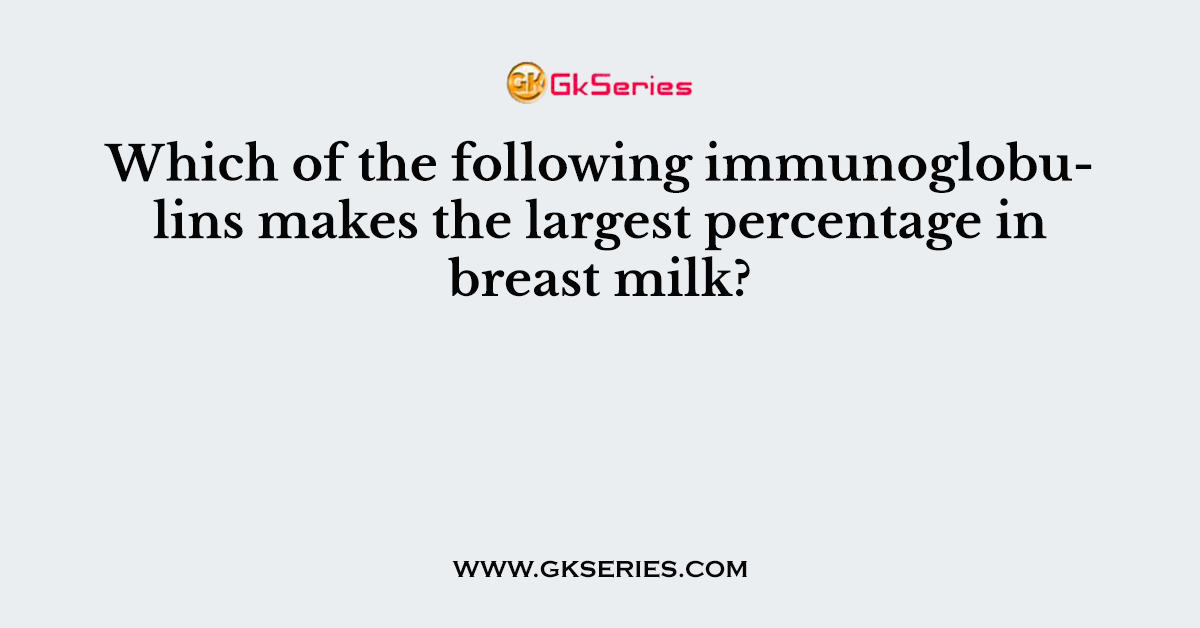 Which of the following immunoglobulins makes the largest percentage in breast milk?