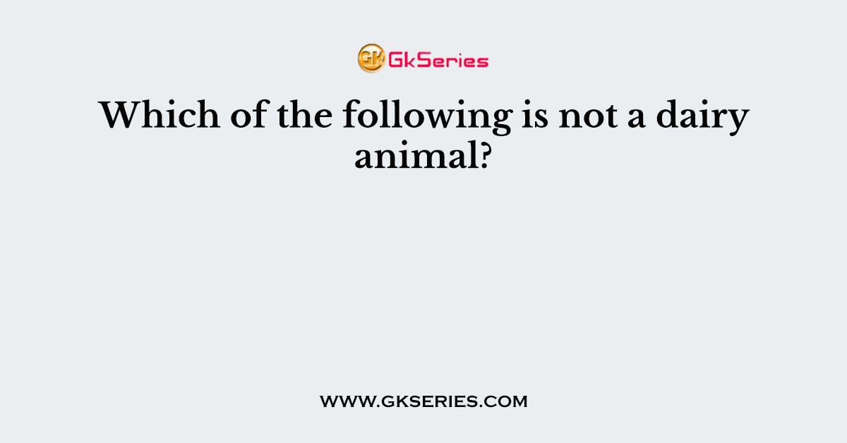 Which of the following is not a dairy animal?