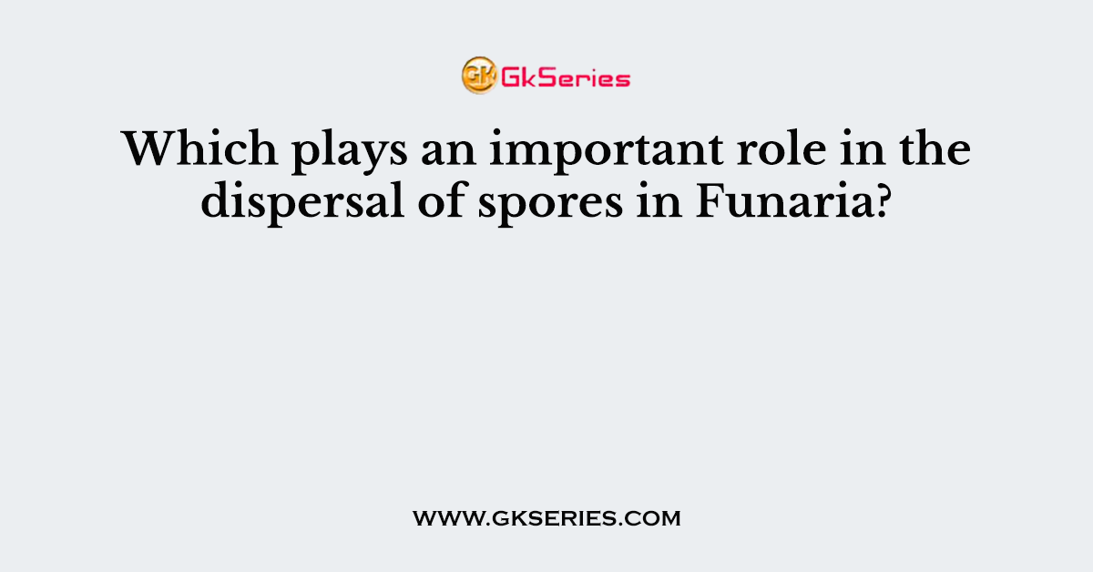 Which plays an important role in the dispersal of spores in Funaria?