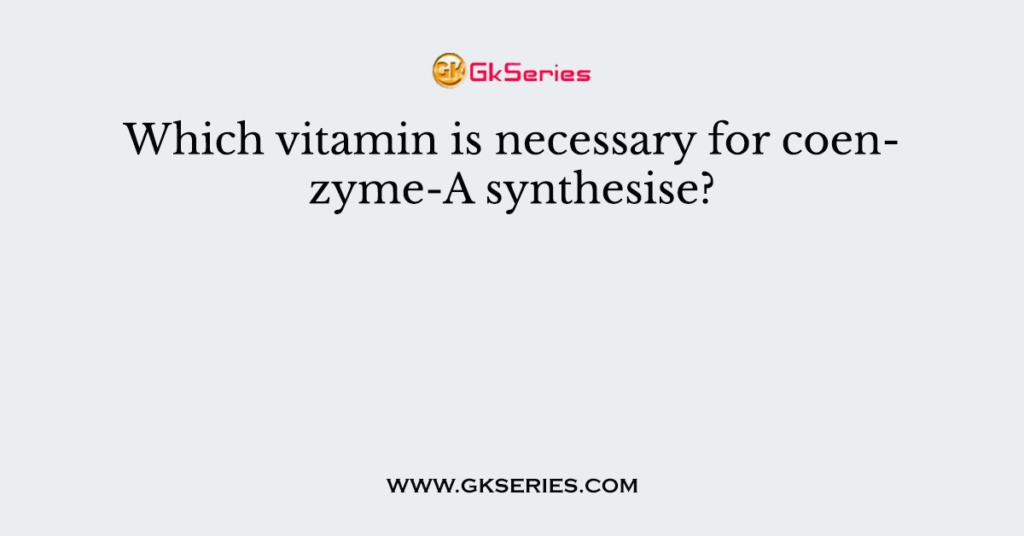 Which vitamin is necessary for coenzyme-A synthesise?