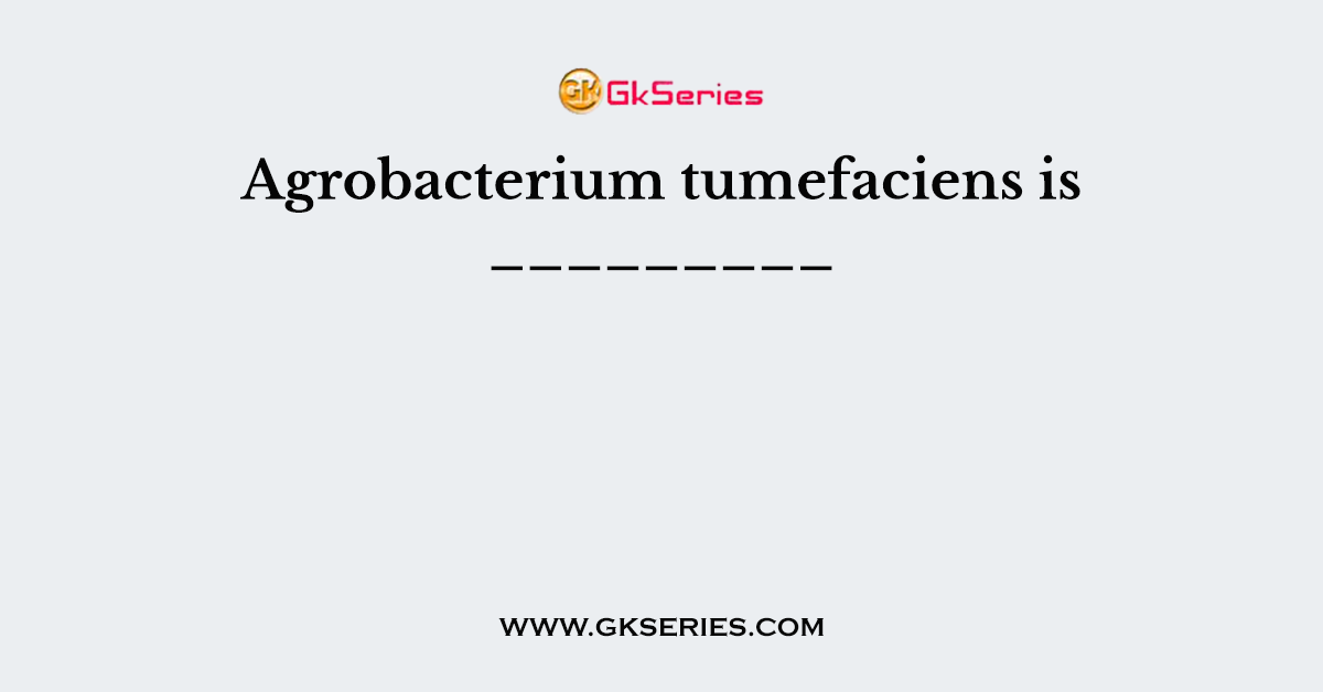 Agrobacterium tumefaciens is _________