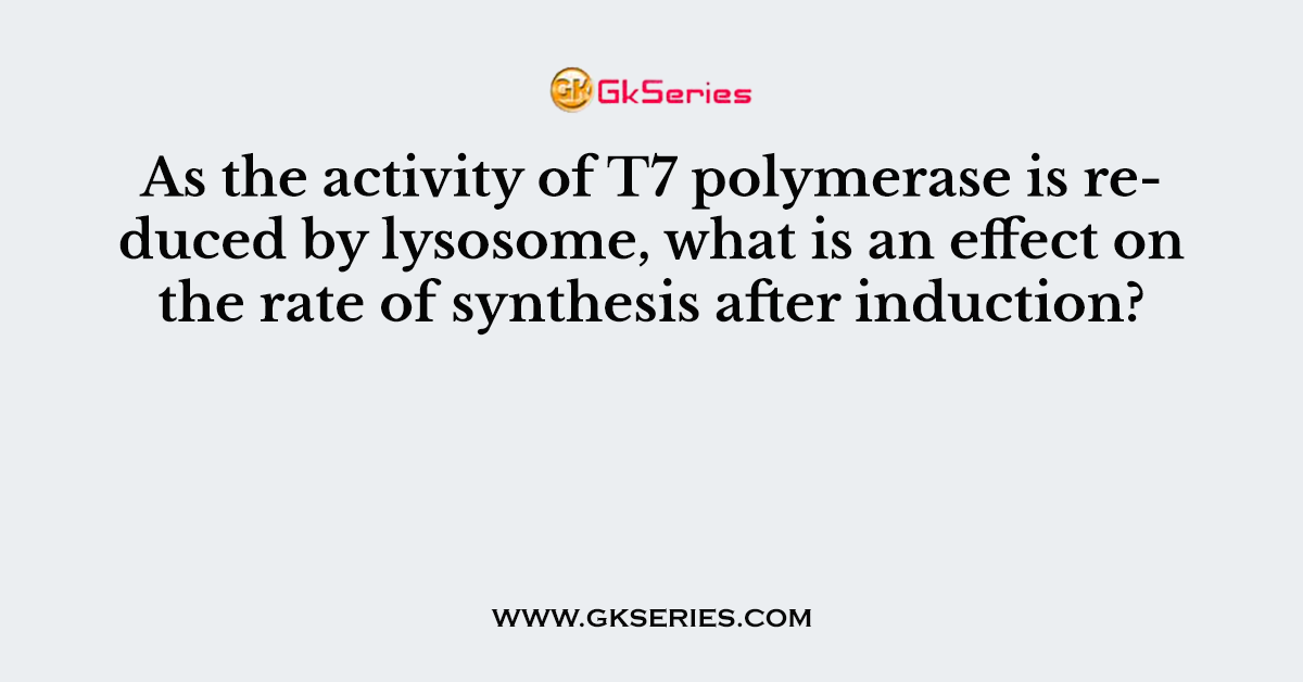 As the activity of T7 polymerase is reduced by lysosome, what is an effect on the rate of synthesis after induction?