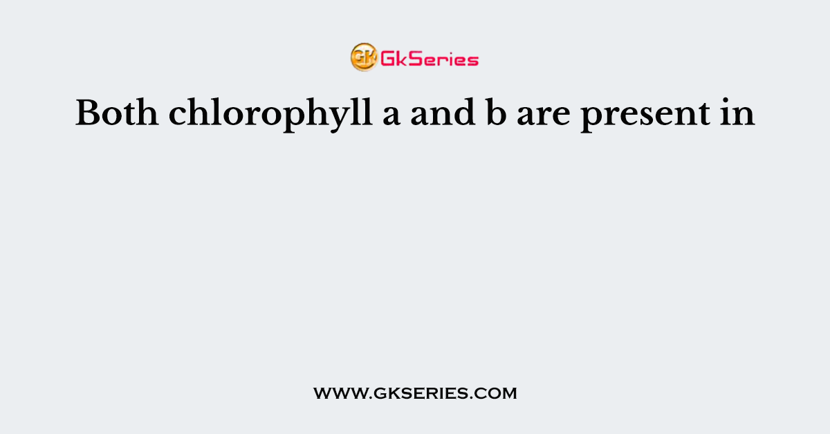 Both chlorophyll a and b are present in