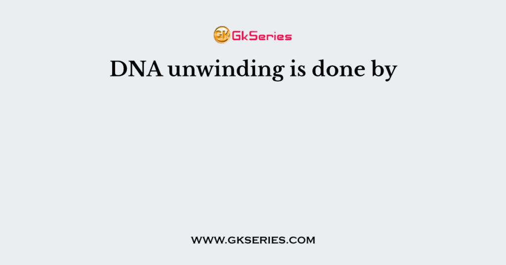 DNA unwinding is done by