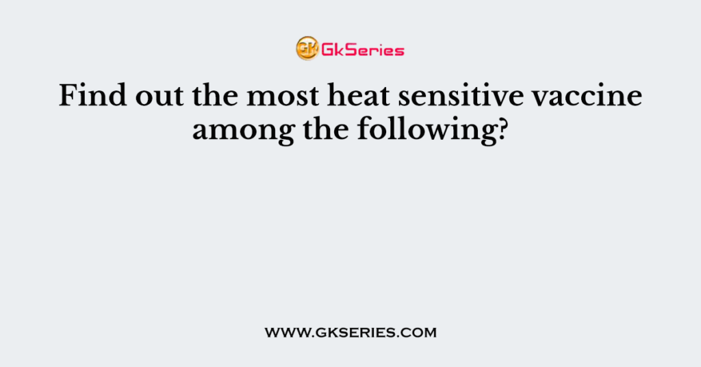 Find out the most heat sensitive vaccine among the following?