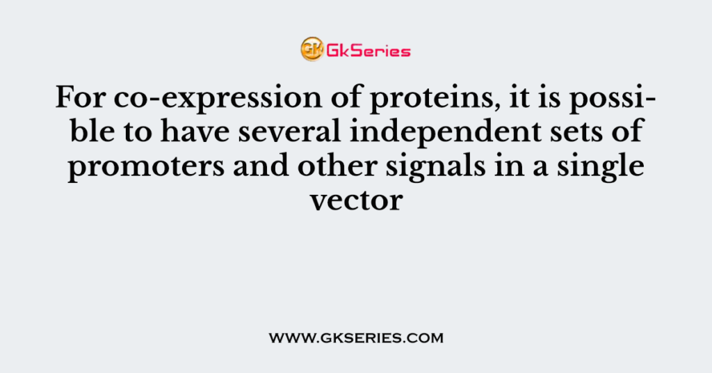 For co-expression of proteins