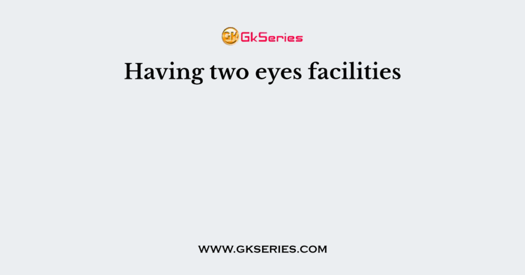 Having two eyes facilities