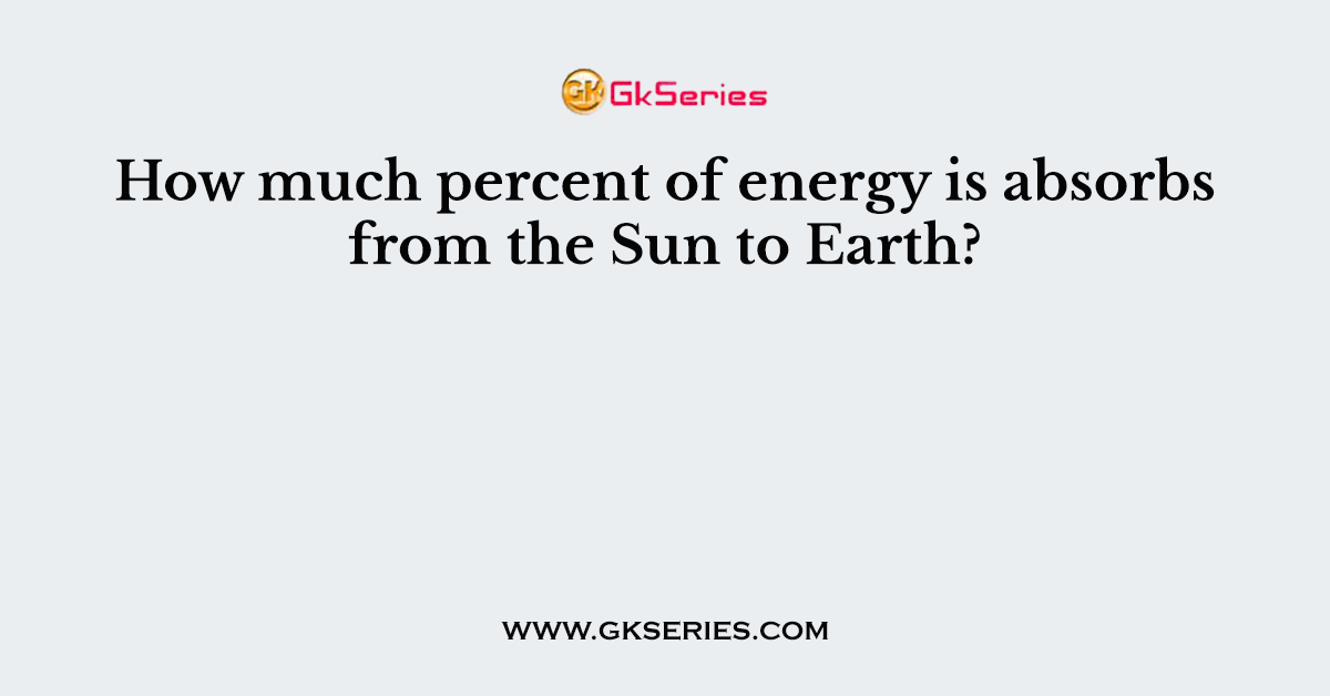 How much percent of energy is absorbs from the Sun to Earth?
