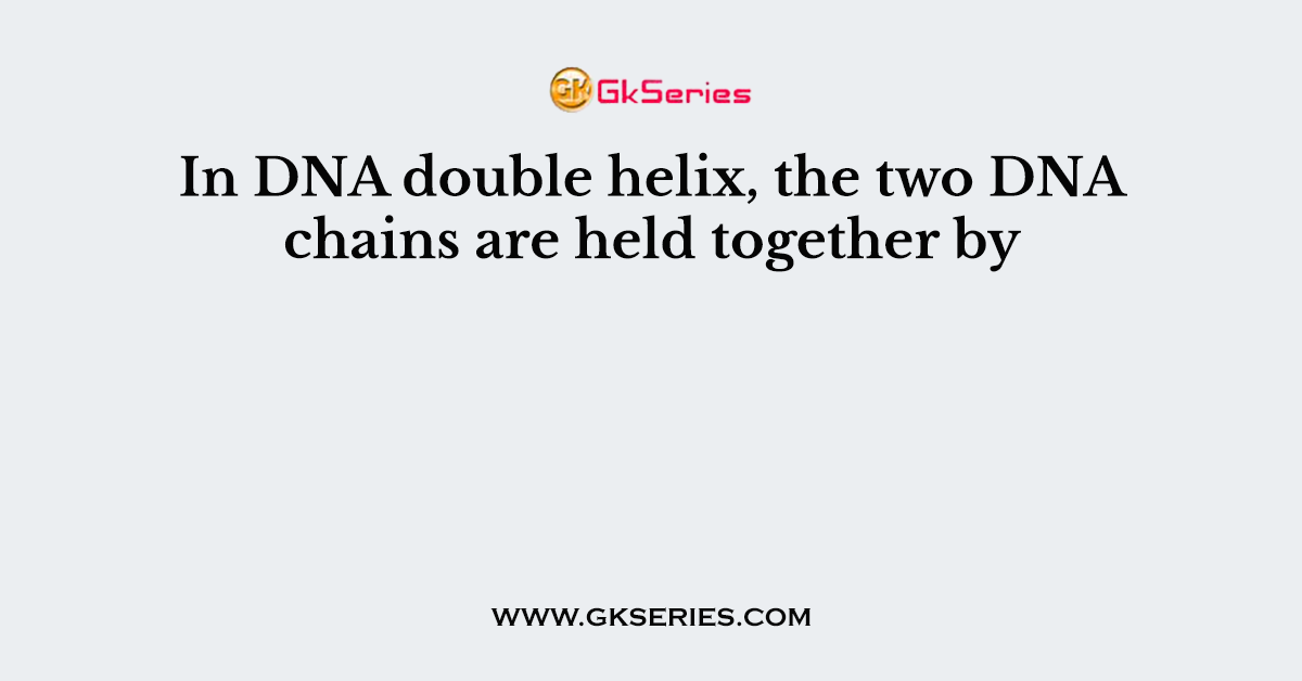 In DNA double helix, the two DNA chains are held together by