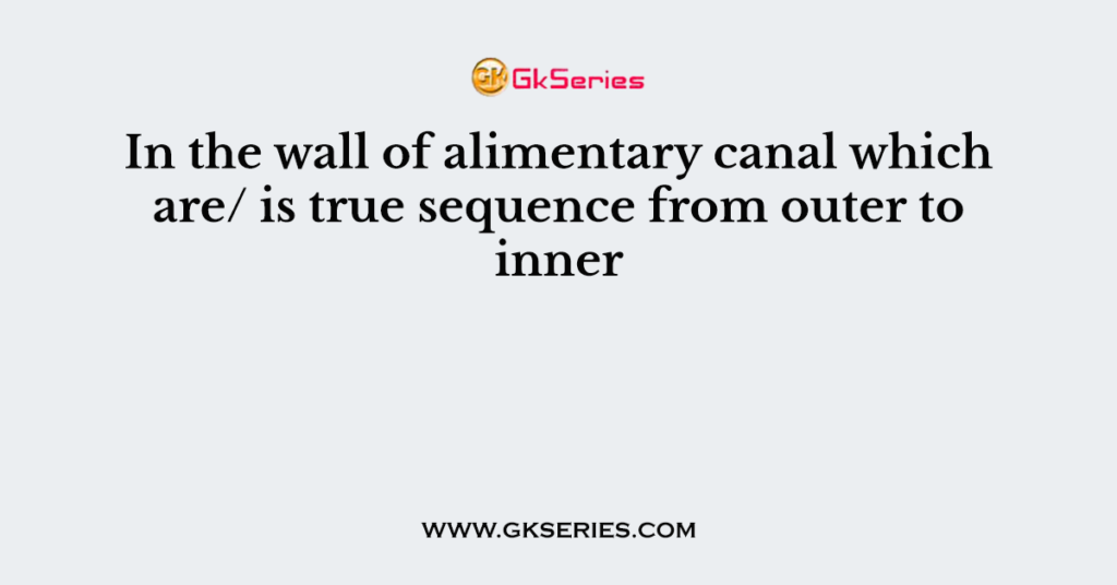 In the wall of alimentary canal which are/ is true sequence from outer to inner