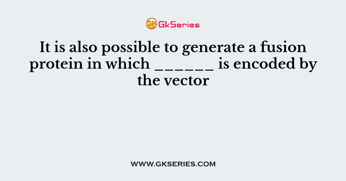 It is also possible to generate a fusion protein in which ______ is encoded by the vector