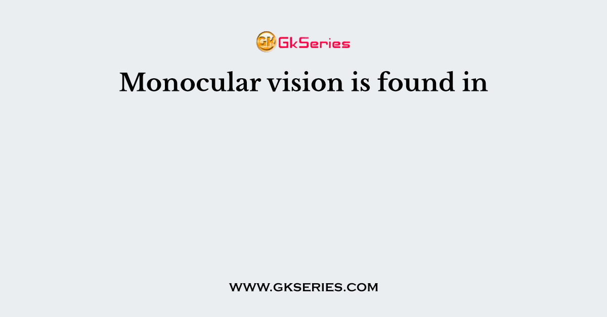 Monocular vision is found in