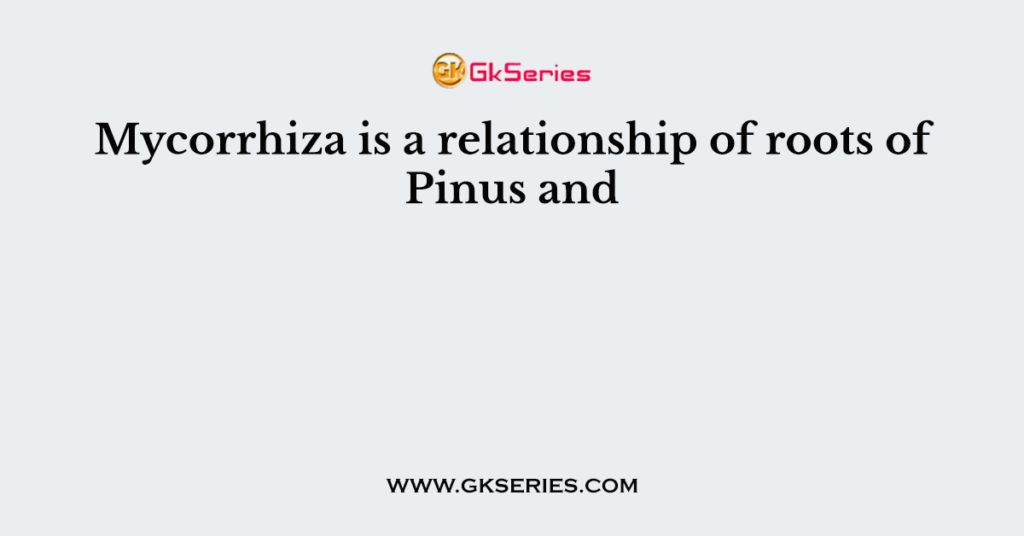 Mycorrhiza is a relationship of roots of Pinus and