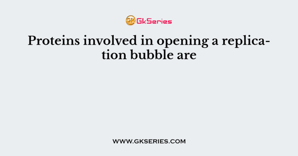 Proteins involved in opening a replication bubble are