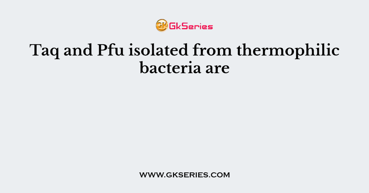 Taq and Pfu isolated from thermophilic bacteria are