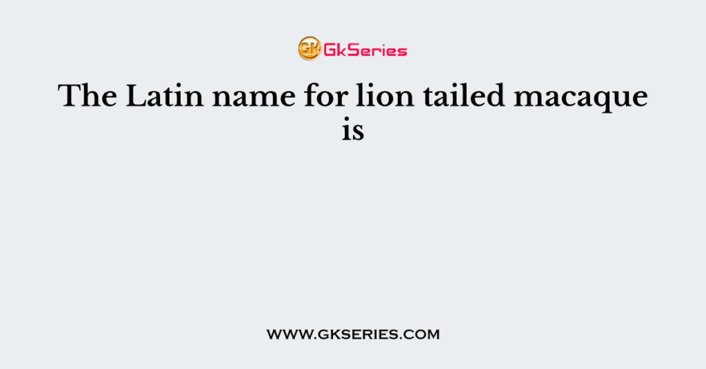 The Latin name for lion tailed macaque is