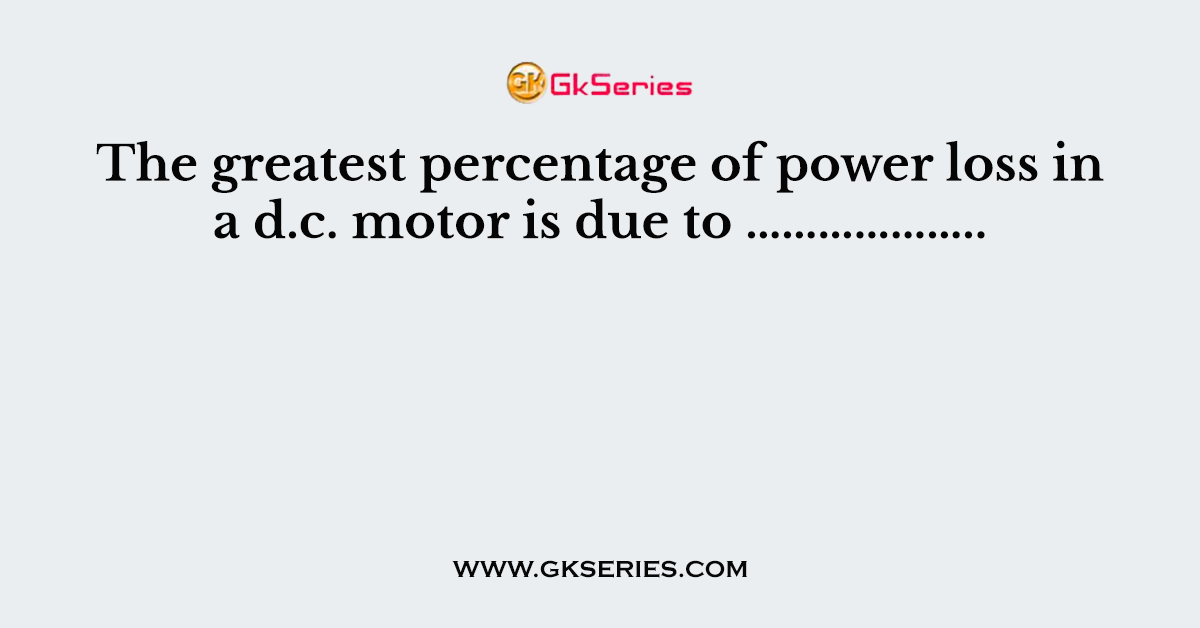 The greatest percentage of power loss in a d.c. motor is due to ………………..