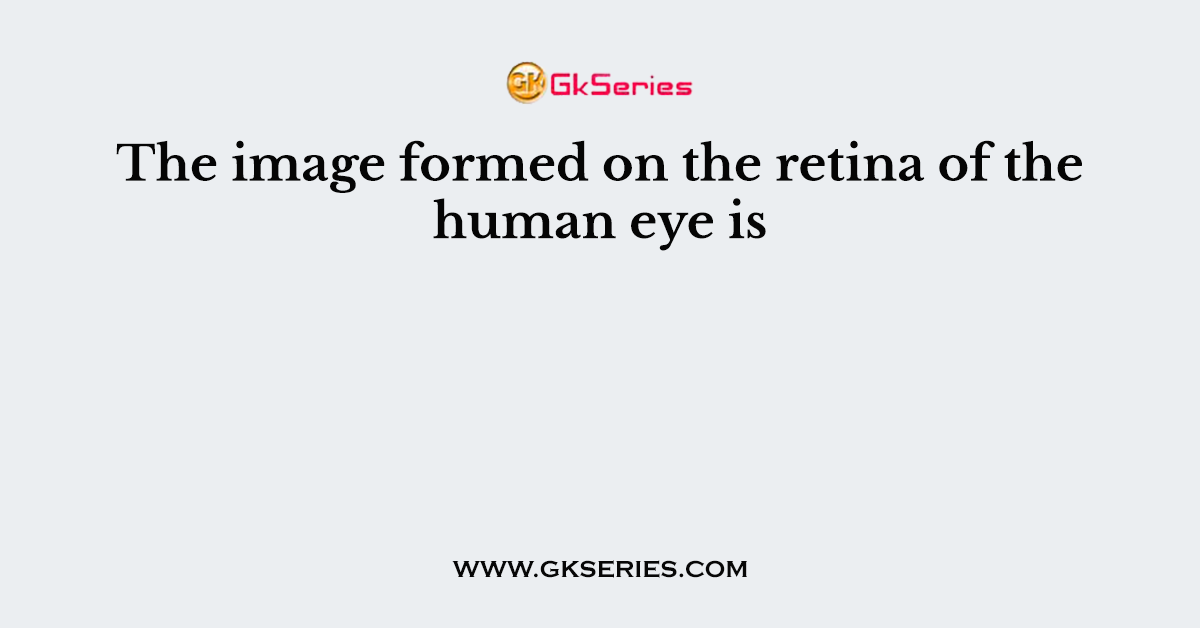 The image formed on the retina of the human eye is