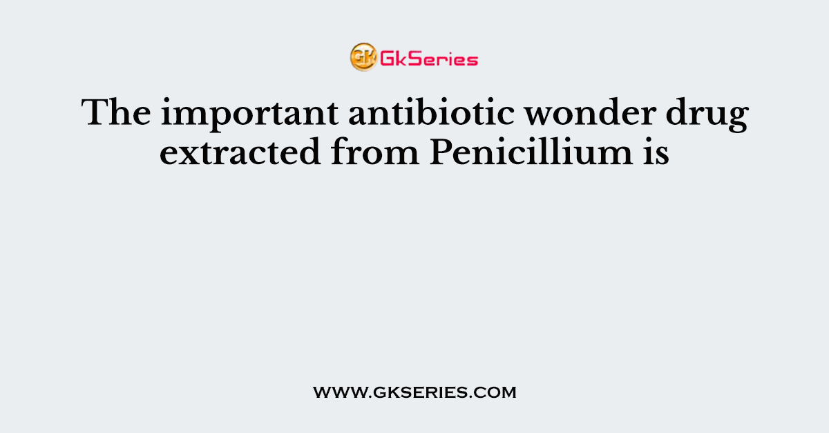 The important antibiotic wonder drug extracted from Penicillium is