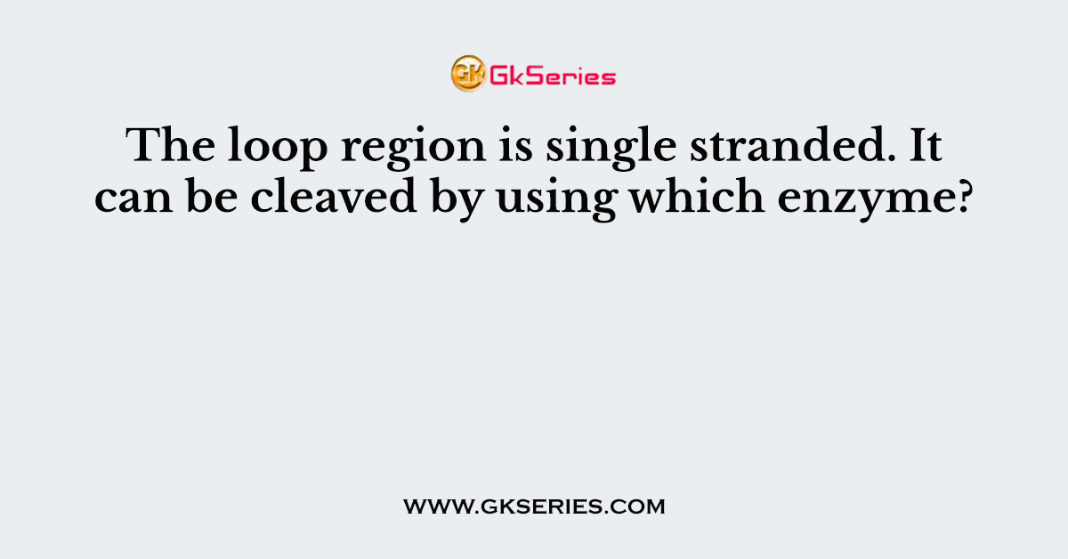 The loop region is single stranded. It can be cleaved by using which enzyme?