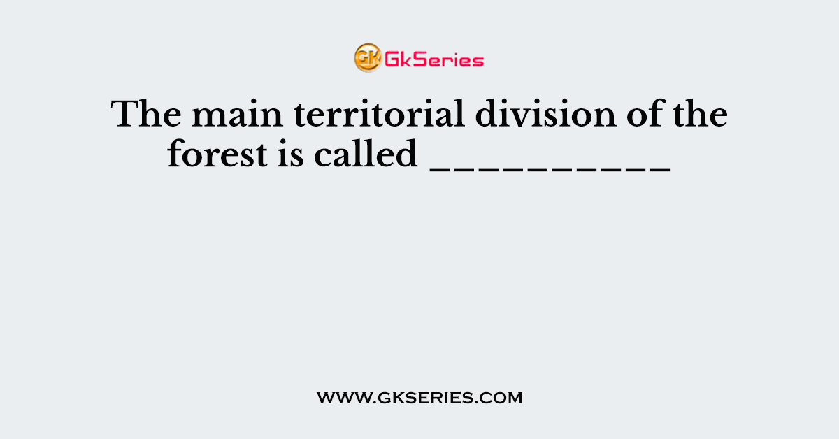 The main territorial division of the forest is called __________