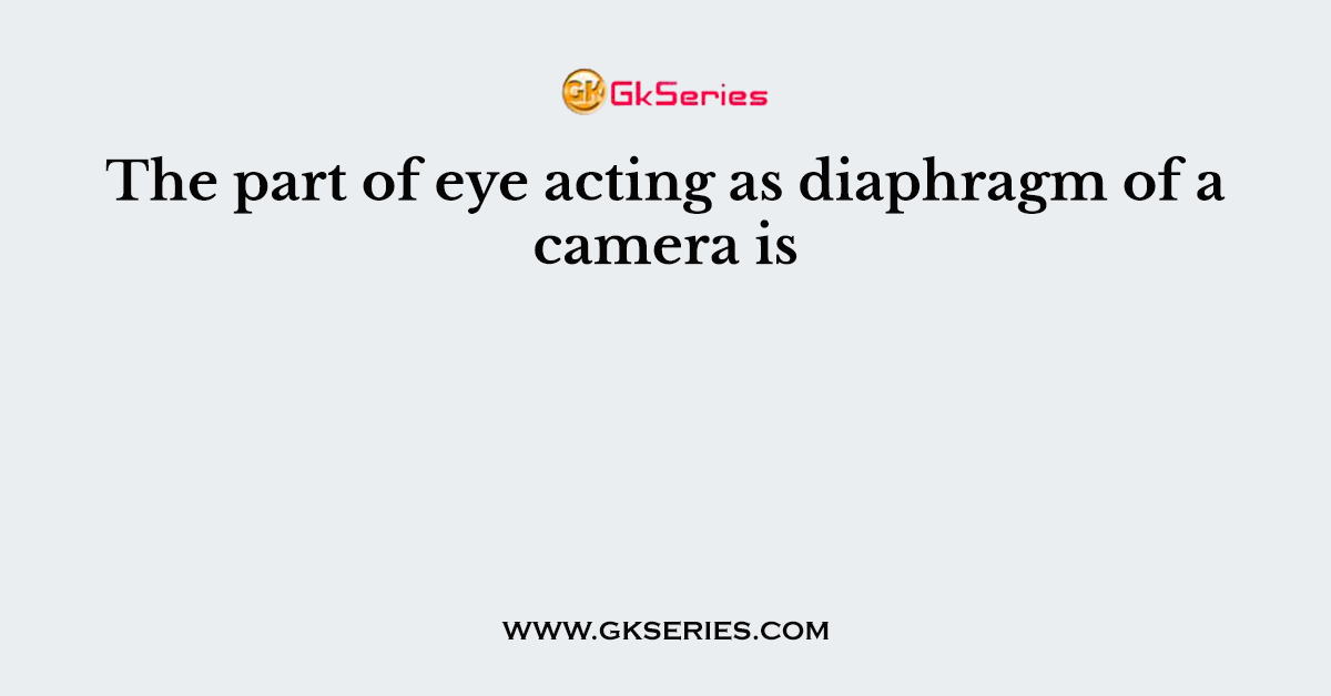 The part of eye acting as diaphragm of a camera is