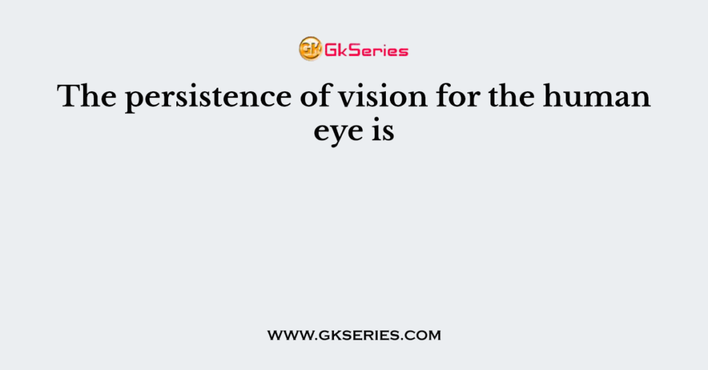 The persistence of vision for the human eye is