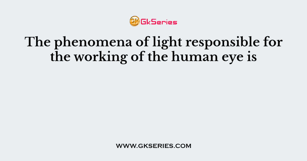 The phenomena of light responsible for the working of the human eye is