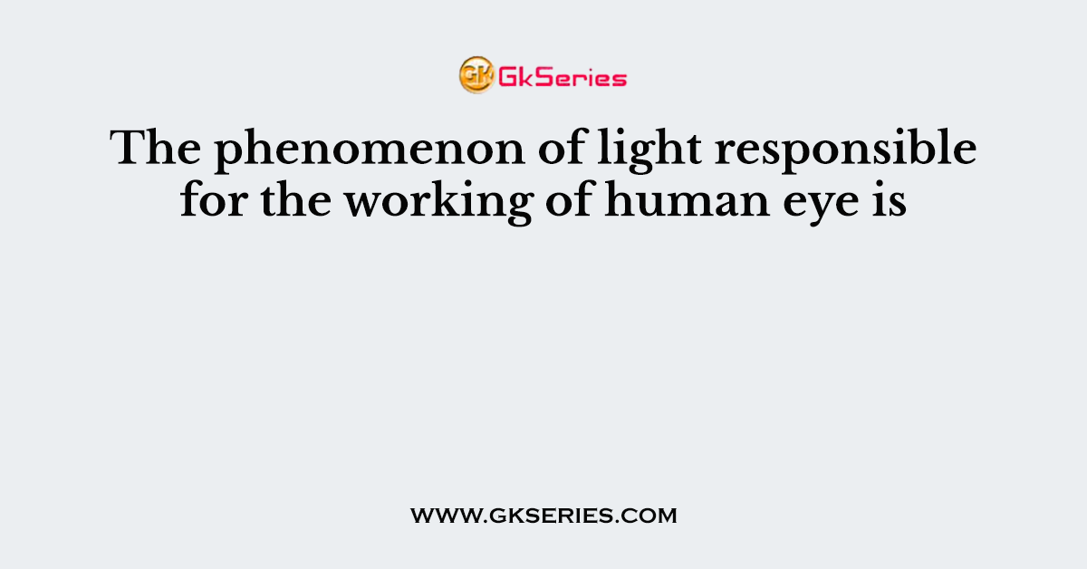 The phenomenon of light responsible for the working of human eye is