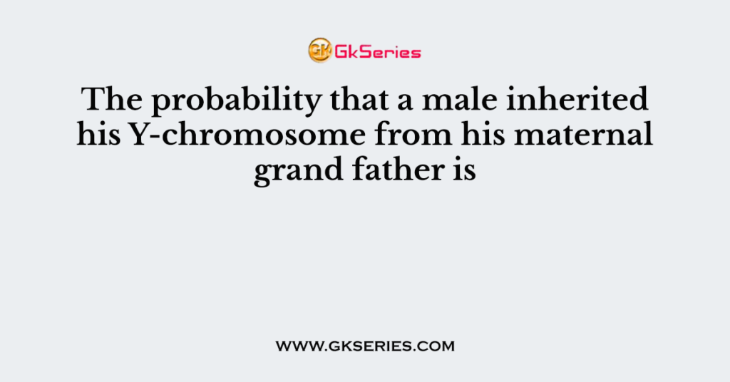 The probability that a male inherited his Y-chromosome from his maternal grand father is