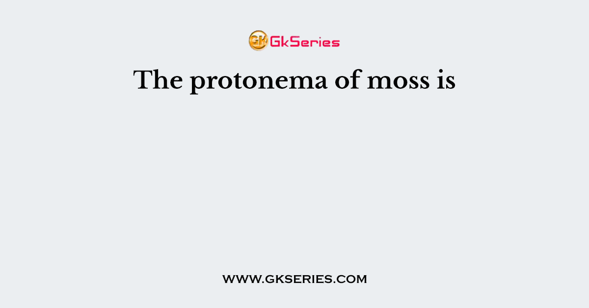 The protonema of moss is