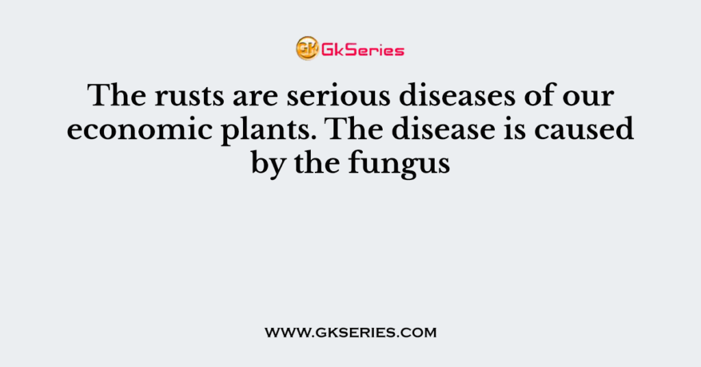 The rusts are serious diseases of our economic plants. The disease is caused by the fungus