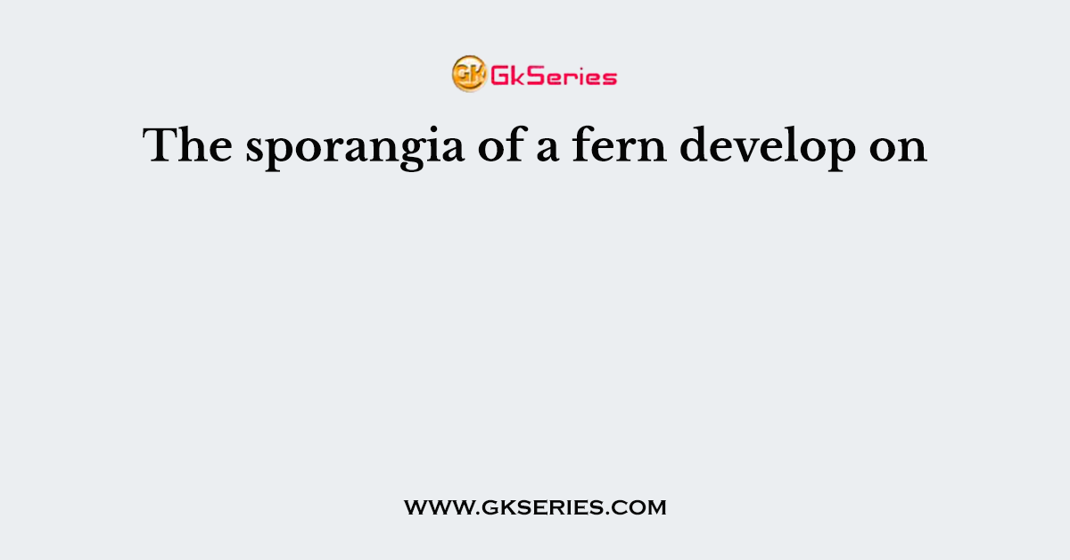 The sporangia of a fern develop on