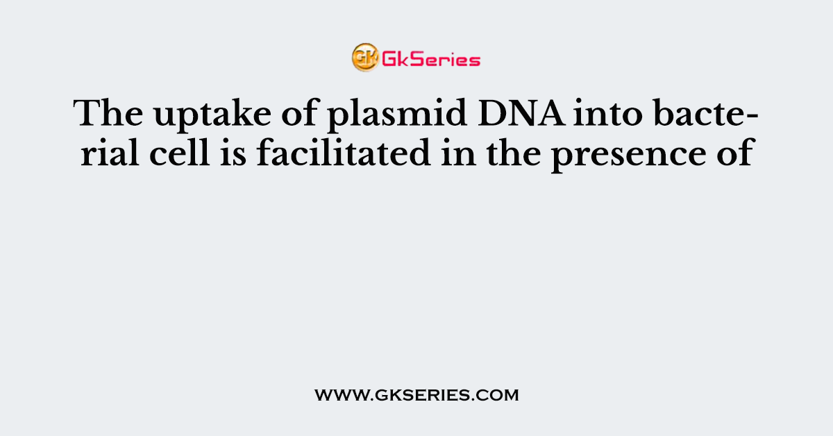 The uptake of plasmid DNA into bacterial cell is facilitated in the presence of