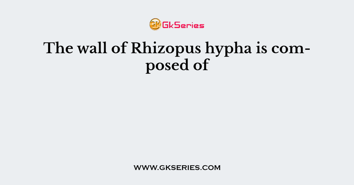 The wall of Rhizopus hypha is composed of
