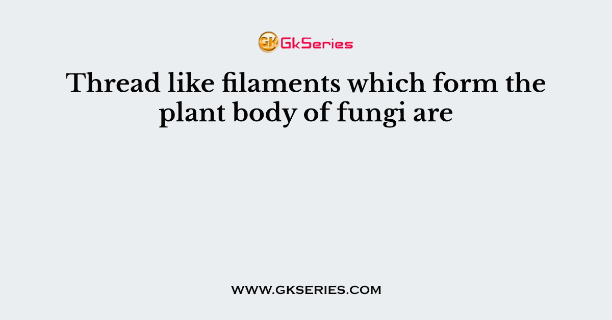 Thread like filaments which form the plant body of fungi are
