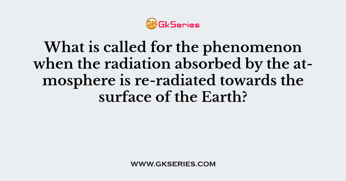 What is called for the phenomenon when the radiation absorbed by the atmosphere is re-radiated towards the surface of the Earth?