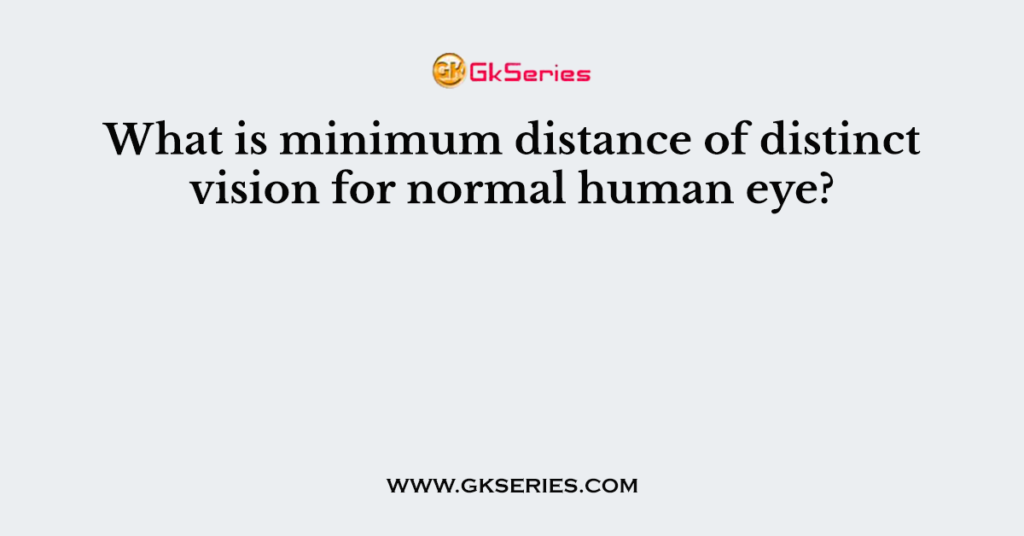 Distance Distinct Vision Meaning