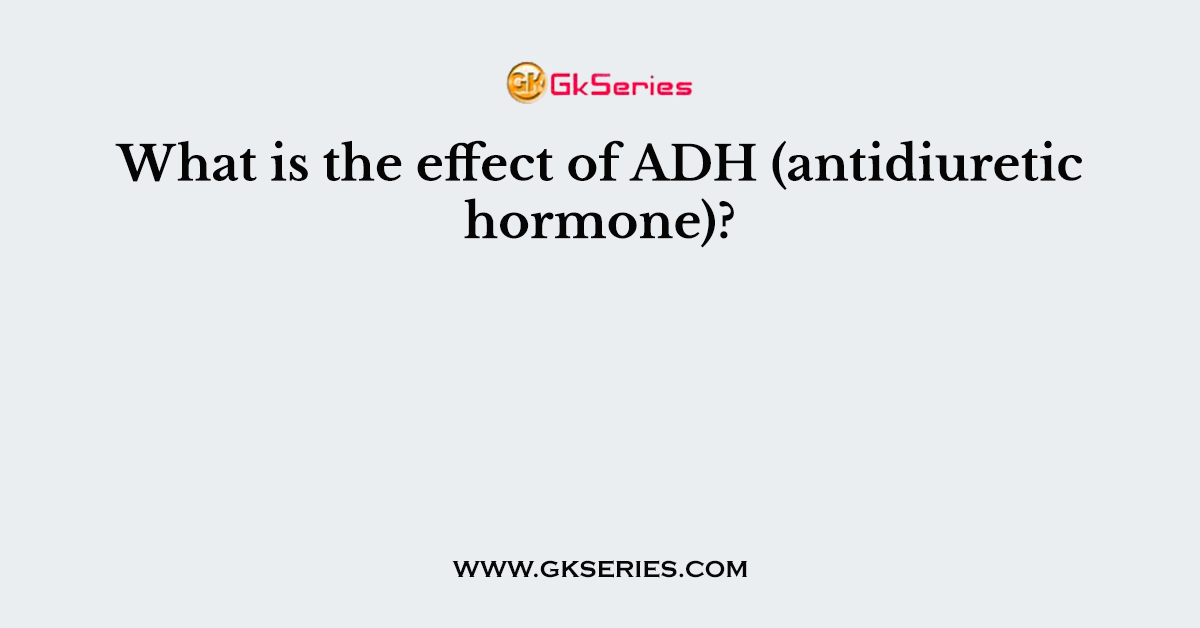 What is the effect of ADH (antidiuretic hormone)?