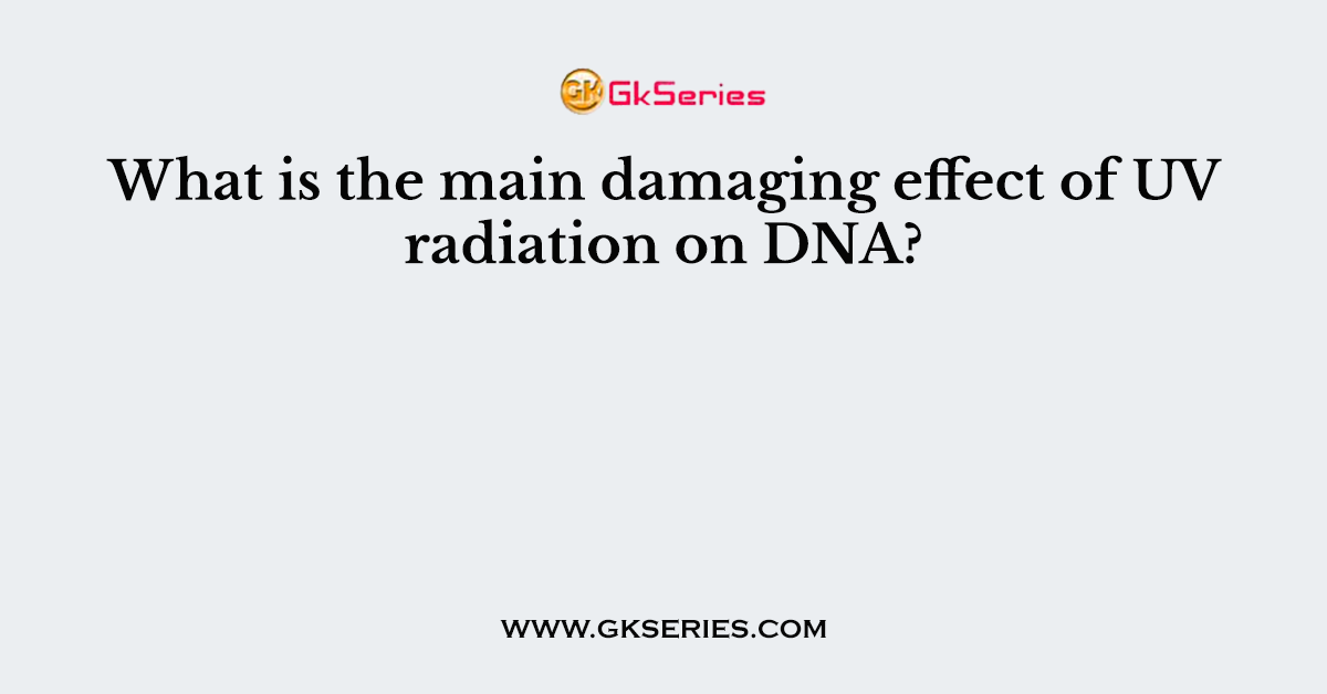 What is the main damaging effect of UV radiation on DNA?