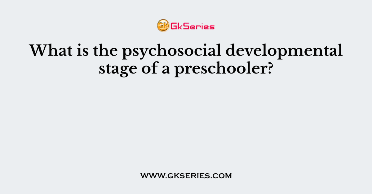 What is the psychosocial developmental stage of a preschooler?