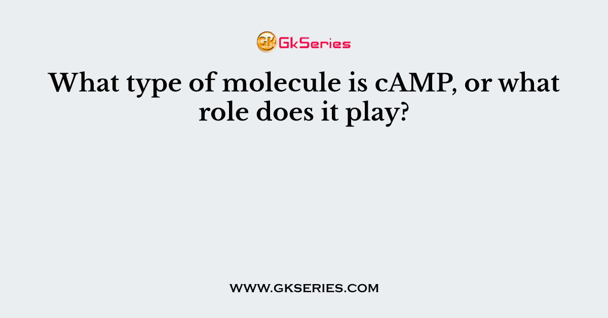 What type of molecule is cAMP, or what role does it play?
