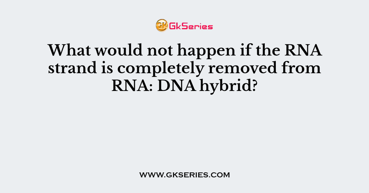 What would not happen if the RNA strand is completely removed from RNA: DNA hybrid?