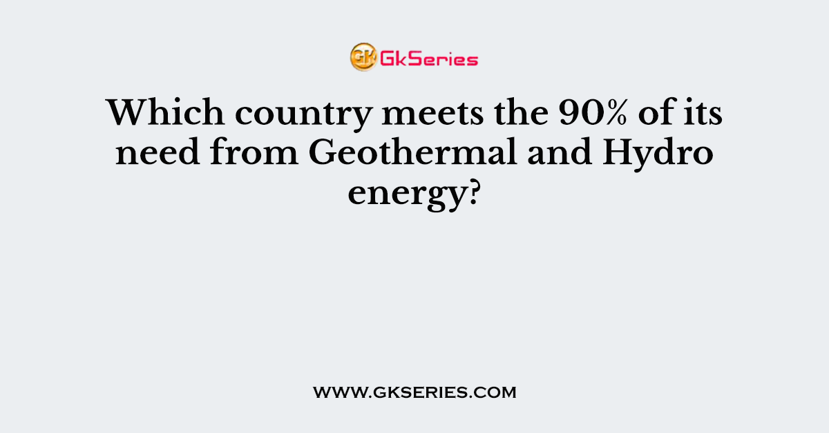Which country meets the 90% of its need from Geothermal and Hydro energy